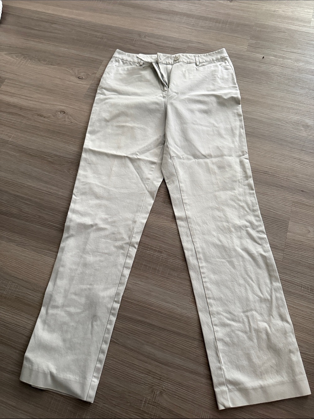 Talbots Men's Cream Straight-Leg Chinos
